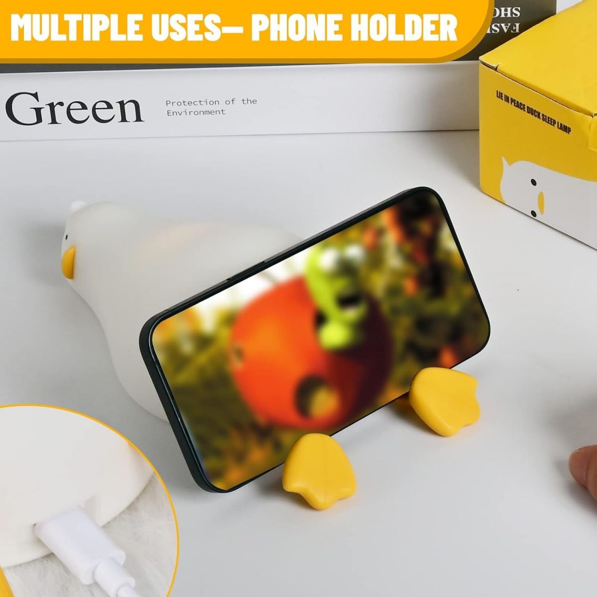Нічник силіконовий "Качка Lie in peace duck sleep Lamp", акумулятор фото 4 Нічник силіконовий "Качка Lie in peace duck sleep Lamp", акумулятор фото 4