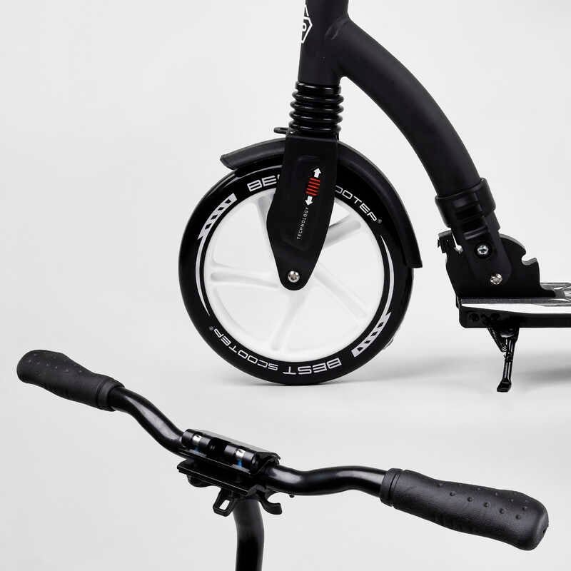Самокат двоколісний Best Scooter 75343 колеса PU - переднє 23 см, заднє - 20 см, 1 амортизатор, широкий руль, зажим руля, в коробці фото 4 Самокат двоколісний Best Scooter 75343 колеса PU - переднє 23 см, заднє - 20 см, 1 амортизатор, широкий руль, зажим руля, в коробці фото 4