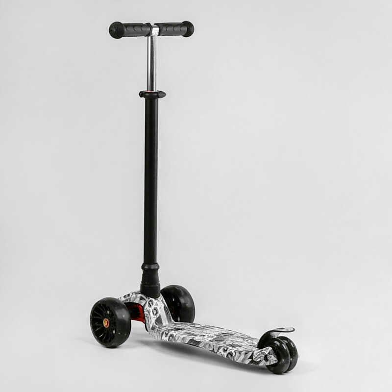Самокат трехколесный "Best Scooter" (руль съемный, колеса PU со светом, передний 130х25 мм, задние сдвоенные 80х45 мм, в коробке)  фото 4