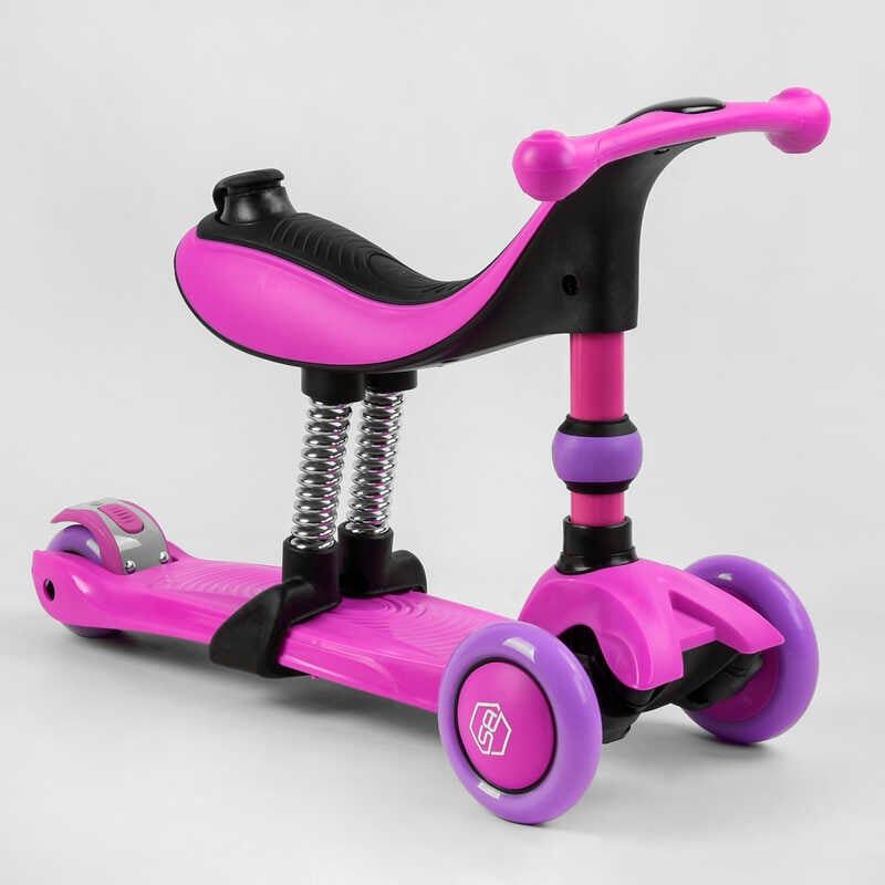 Самокат-велобіг 3в1 триколісний BS-26566 (4) Best Scooter, 3 колеса PU зі світлом, сидіння, амортизатори, батьківська ручка фото 4 Самокат-велобіг 3в1 триколісний BS-26566 (4) Best Scooter, 3 колеса PU зі світлом, сидіння, амортизатори, батьківська ручка фото 4