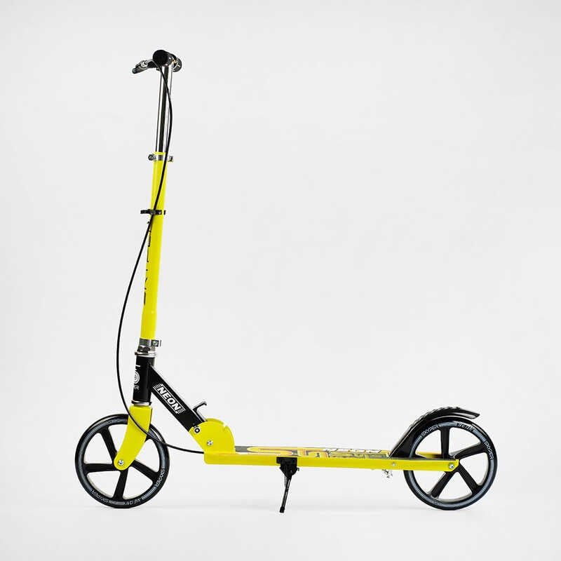 Самокат двухколесный Skyper Neon N-81483 (6) стальная рама, ручной тормоз, колеса PU диаметр 200мм, грипсы резиновые фото 4 Самокат двухколесный Skyper Neon N-81483 (6) стальная рама, ручной тормоз, колеса PU диаметр 200мм, грипсы резиновые фото 4