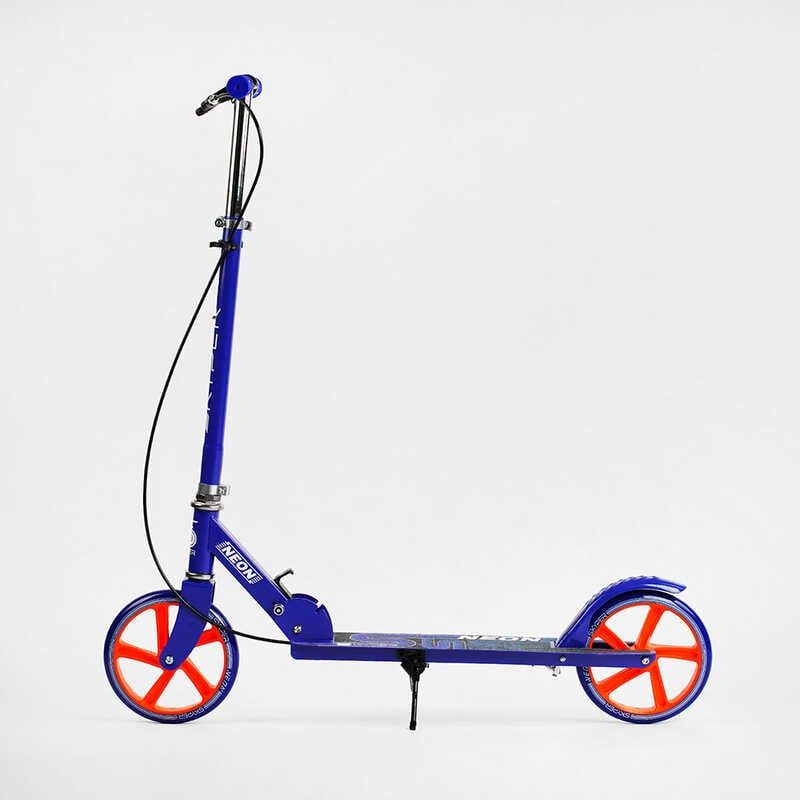 Самокат двухколесный Skyper Neon N-41417 (6) стальная рама, ручной тормоз, колеса PU диаметр 200мм, грипсы резиновые фото 4 Самокат двухколесный Skyper Neon N-41417 (6) стальная рама, ручной тормоз, колеса PU диаметр 200мм, грипсы резиновые фото 4