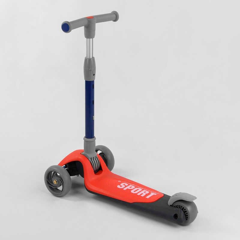 Самокат трехколесный F-44077 (6) Best Scooter, КРАСНЫЙ, складной алюминиевый руль, 3 колеса PU со светом, d=120*35мм фото 4 Самокат трехколесный F-44077 (6) Best Scooter, КРАСНЫЙ, складной алюминиевый руль, 3 колеса PU со светом, d=120*35мм фото 4