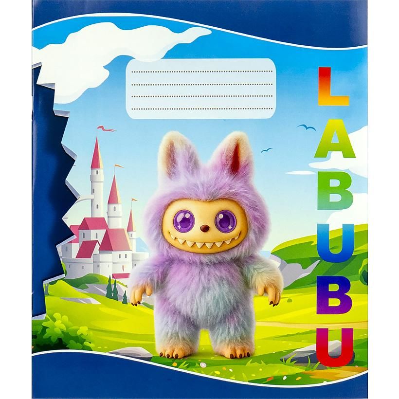 Зошит кольоровий 18 аркушів, клітинка "Labubu" (20 штук в упаковці) фото 4 Зошит кольоровий 18 аркушів, клітинка "Labubu" (20 штук в упаковці) фото 4