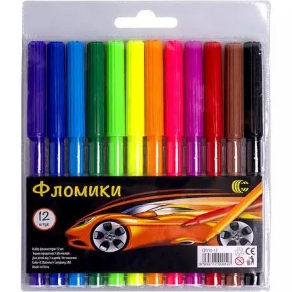 Фломастер 12 кольорів "Фломики" "C" мікс видів  фото 4