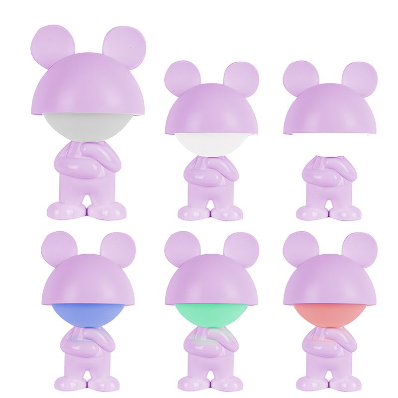 Світильник-нічник LED з акумулятором Dreamy Mouse, фіолетовий  фото 4 Світильник-нічник LED з акумулятором Dreamy Mouse, фіолетовий  фото 4