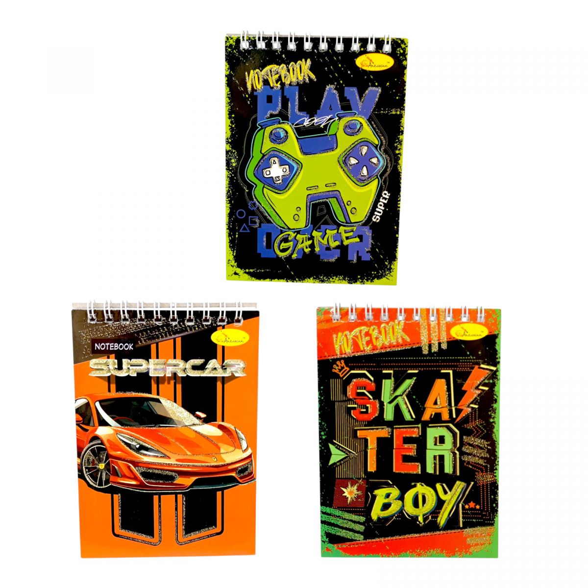 Блокнот з глітером А6, 40 арк. , пружина зверху  фото 4