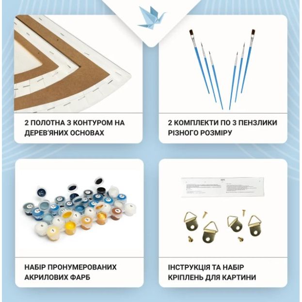 Картина за номерами з фарбами металік "Магія нічного пейзажу" (напівкруги) 70*70 см  фото 4