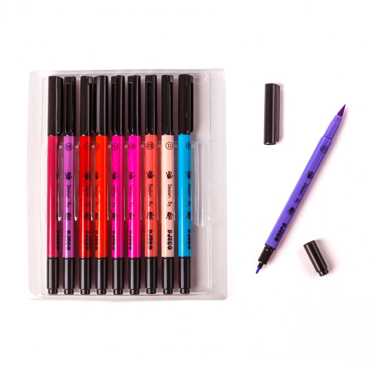 Фломастери кольорові з аксесуарами набір 10шт.  фото 4