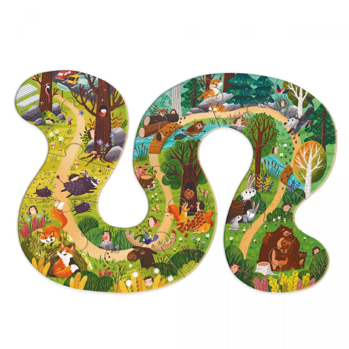 Пазл «Хто живе в лісі?» (16 картонних деталей + 6 дерев'яних фігурок)  фото 4