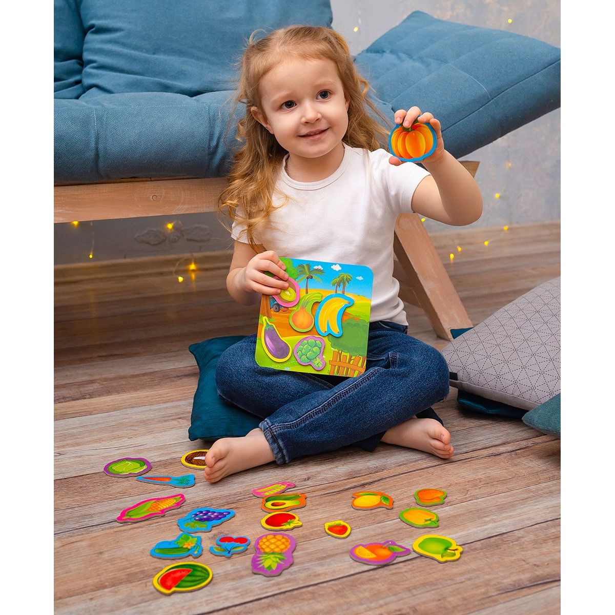 Игра настольная магнитная "Vegetables and fruits" рус  фото 4
