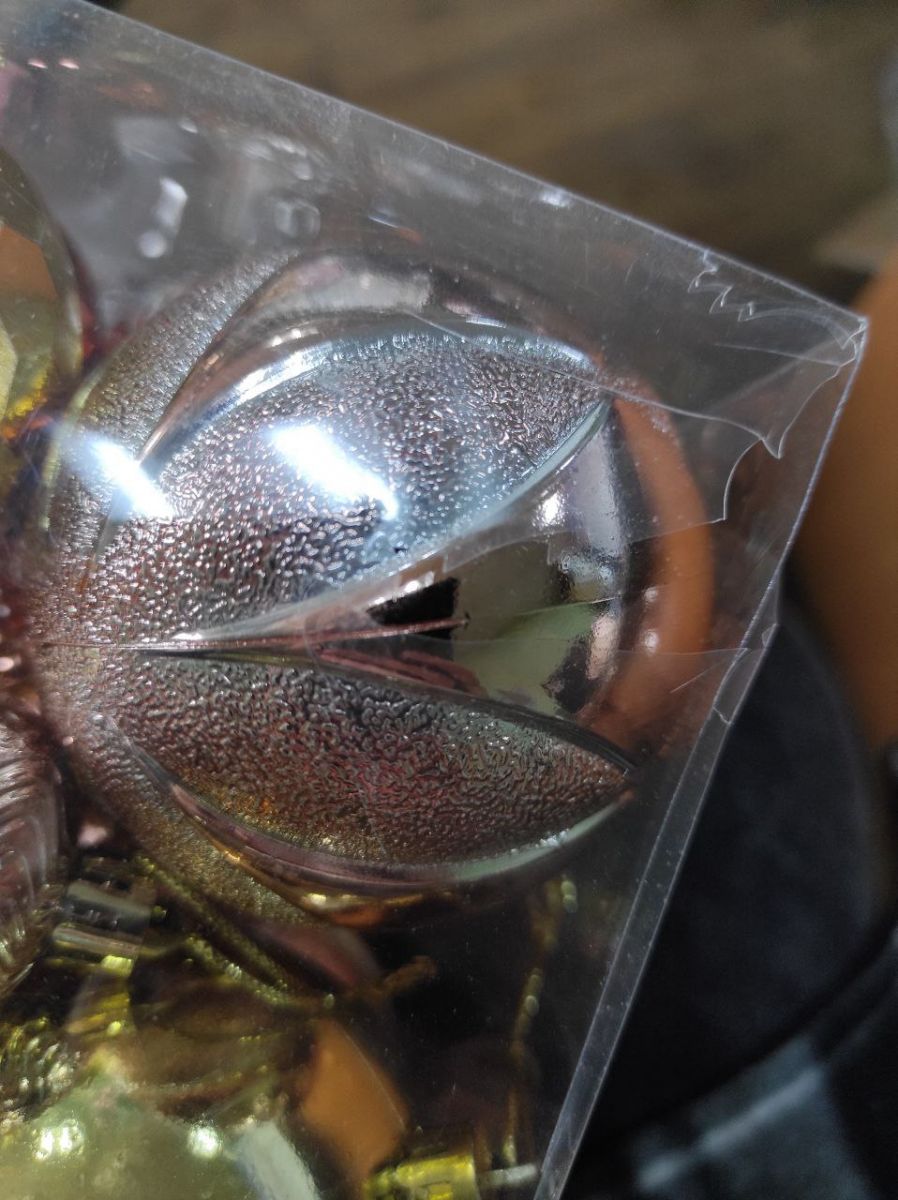 Уцінка.  Новорічні прикраси C 67573 (32) 34 штуки, кульки, у слюді   - Пошкоджена упаковка  фото 4