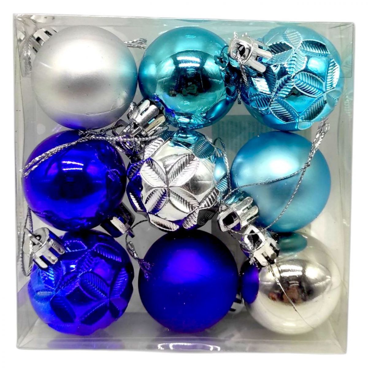 Уцінка.  Новорічні прикраси, 9 штук, кульки, D=4 см, у слюді   - Пошкоджене пакування  фото 4
