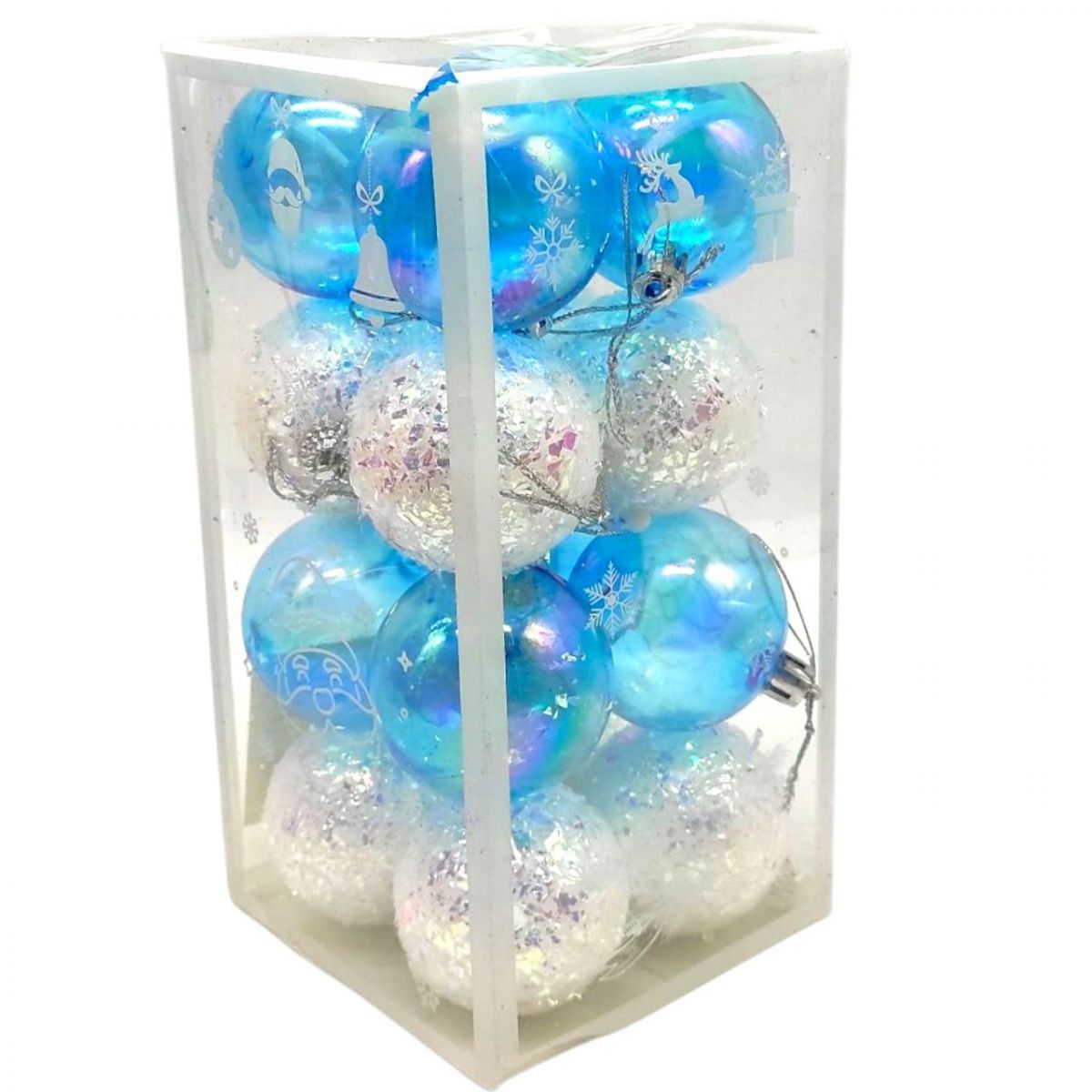 Уцінка.  Новорічні прикраси, 16 штук, кульки, D=5 см, у слюді   - Пошкоджене пакування  фото 4