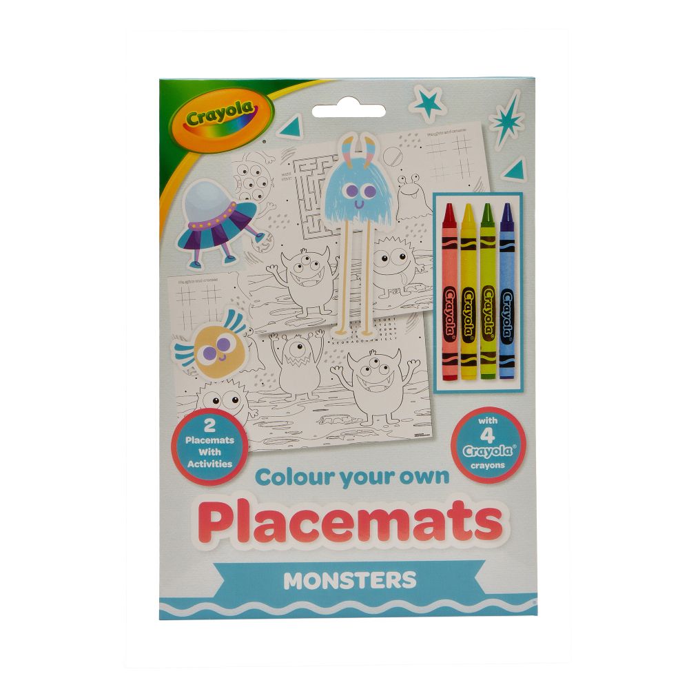 Підложки-розмальовки Crayola “Монстри” 2 шт з олівцями  фото 4