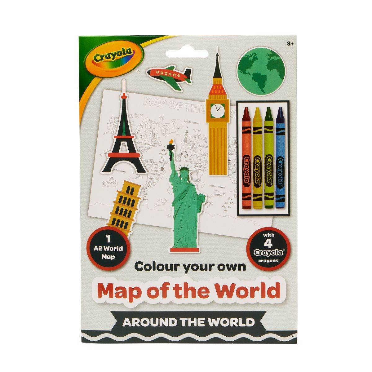 Розмальовка Crayola “Карта світу: Навколо Землі” з олівцями  фото 4