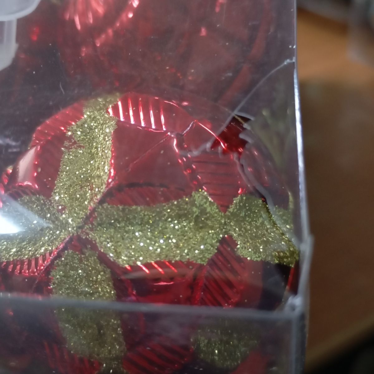 Уцінка.  Новорічні прикраси, 24 штук, кульки, D = 5,5  см, у слюді   - Пошкоджена упаковка  фото 4