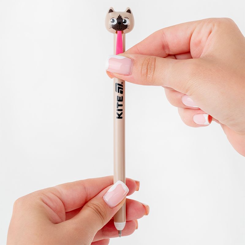 Ручка гелева автоматична «пиши-прай» Cats, синя  фото 4