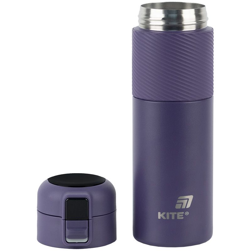 Термос з термодатчиком 450 мл,  фіолетовий  фото 4