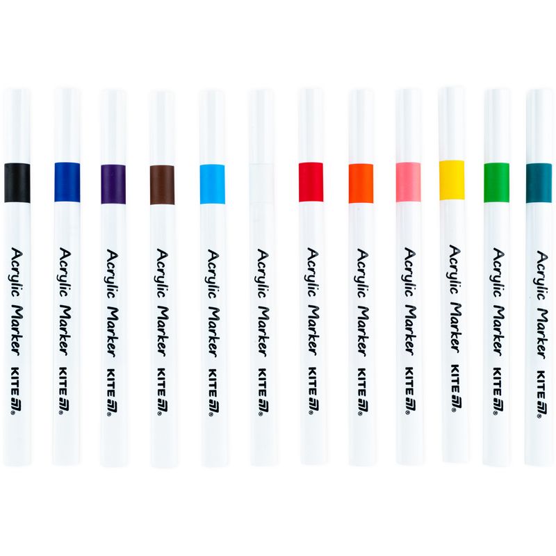Маркери акрилові, набір 12шт, Kite Creative  фото 4