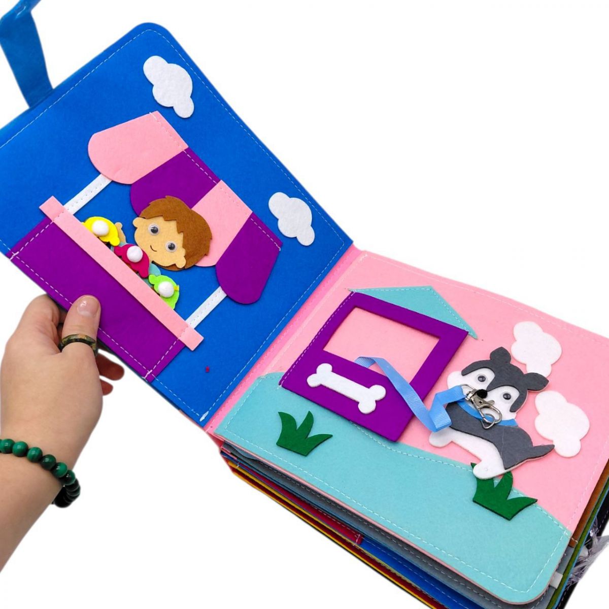 Мʼяка книжка-бізіборд (фетр, елементи на липучках, сюжетні ігри)  фото 4