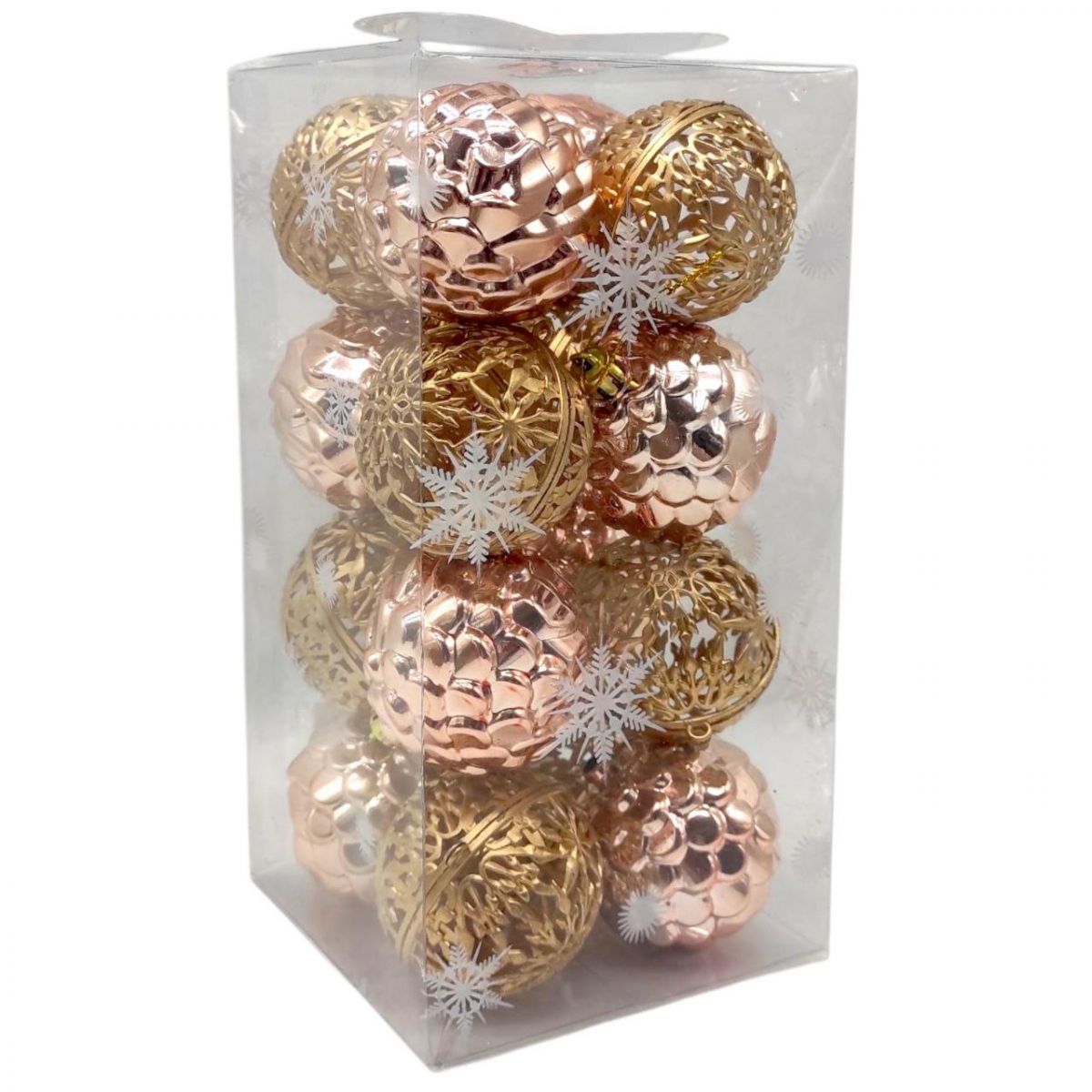 Уцінка.  Новорічні прикраси, 16 штук, кульки, D=6 см, у слюді  - Пошкоджена упаковка та іграшка лопнула по шву  фото 4