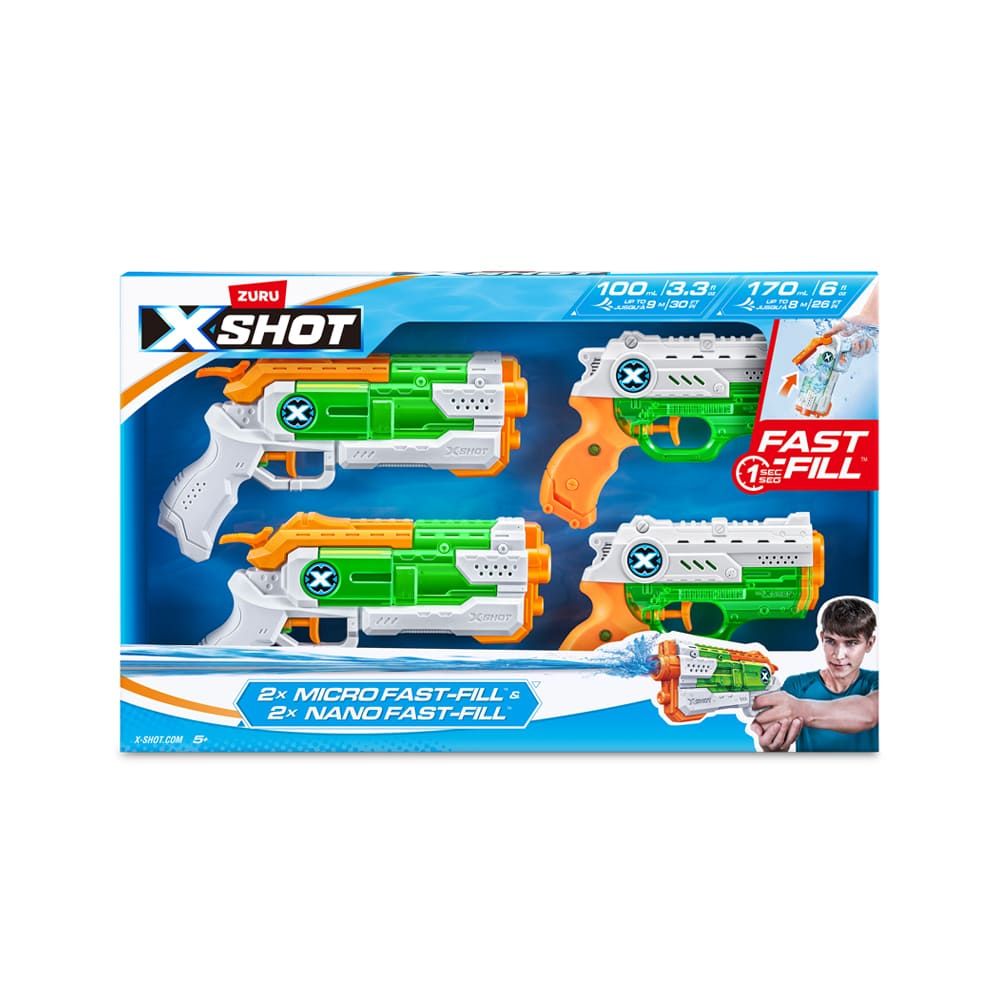 Набір водних бластерів "X-Shot.  Fast Fill Combo.  Pack 2.  Micro And 2 Nano"  фото 4