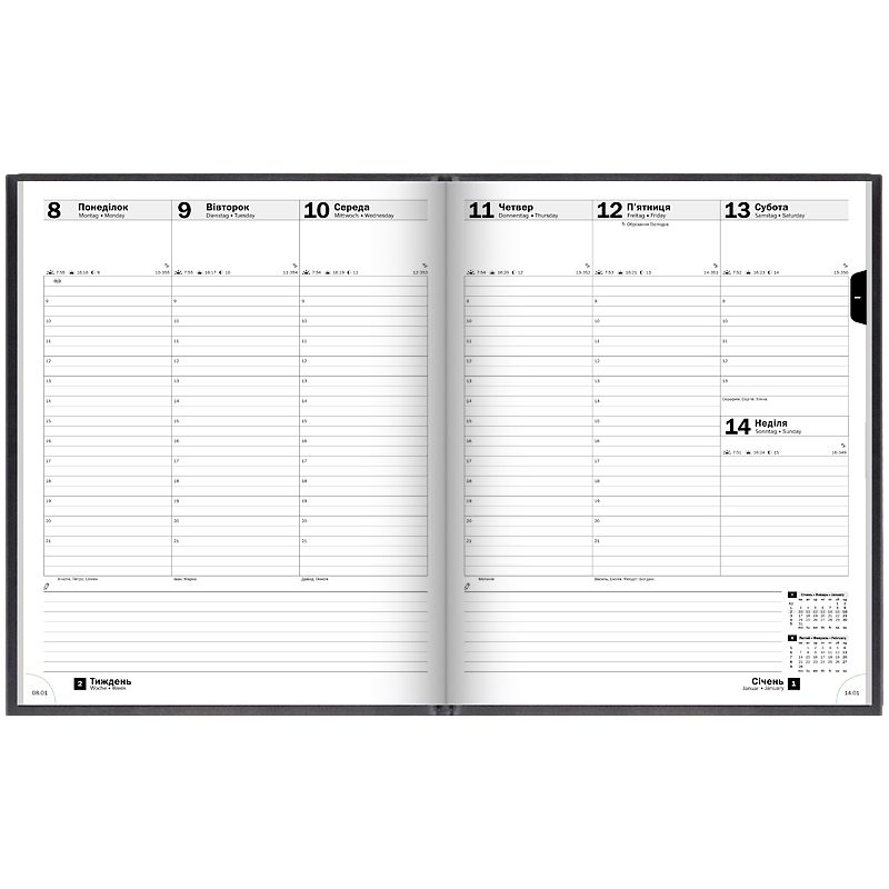 Щотижневик 2026 Бюро Torino слп/т чорний  фото 4