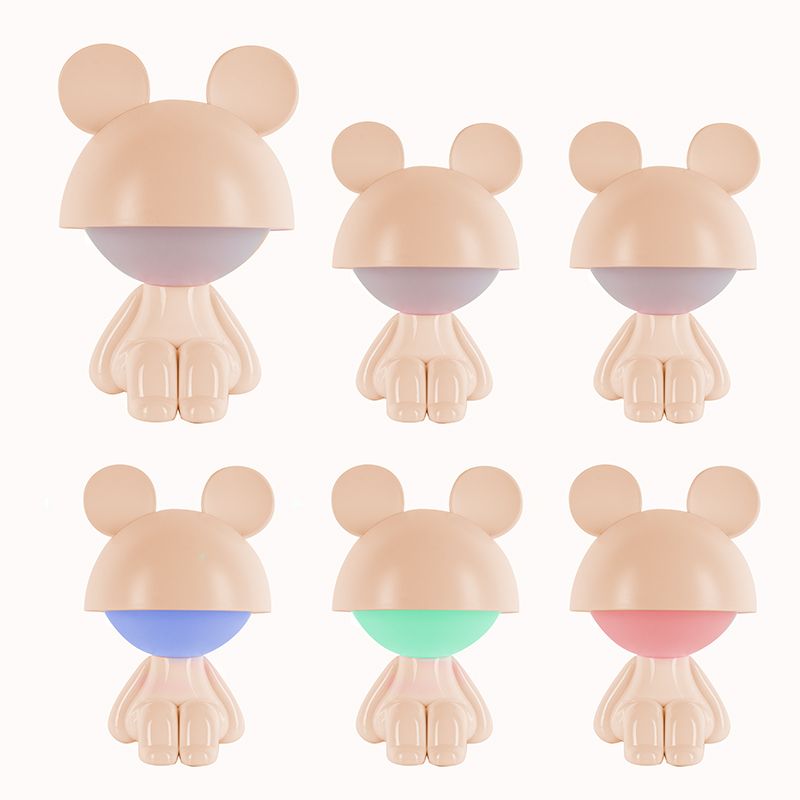 Светильник-ночник LED с аккумулятором Cute Mouse, персиковый  фото 4