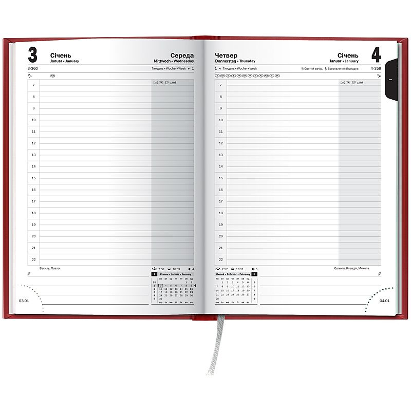Щоденник 2026 Стандарт Torino слп/т червоний  фото 4