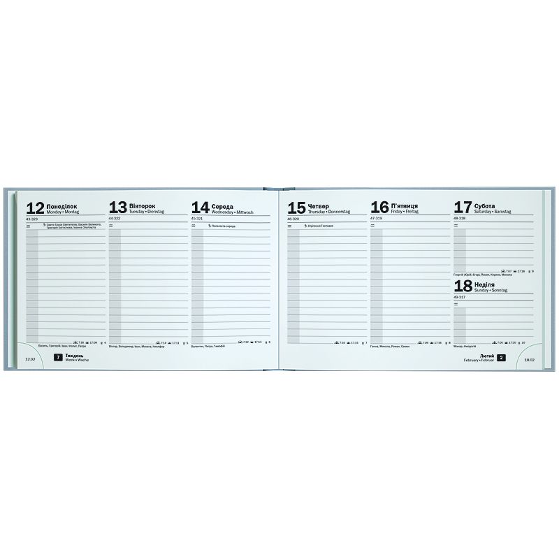 Щотижневик 2026 кишеньк Torino Trend блакитний  фото 4