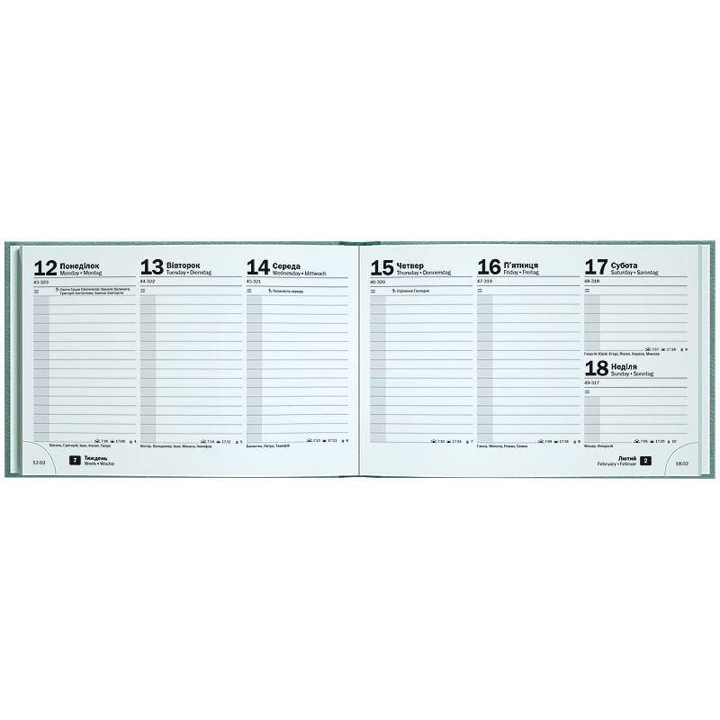 Щотижневик 2026 кишеньк Torino Trend бірюз.  холодний  фото 4