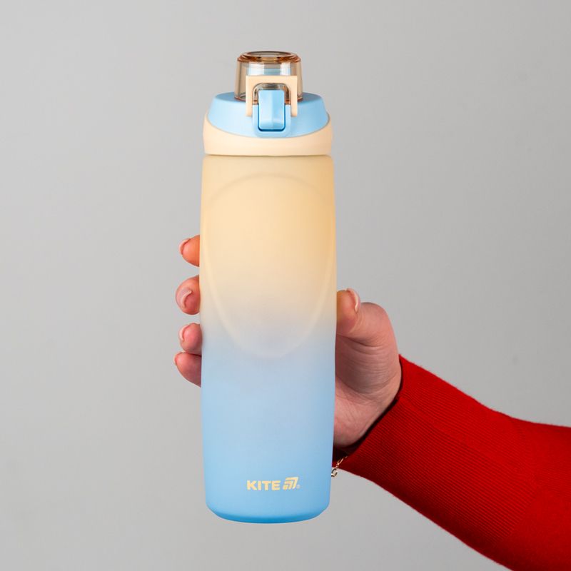 Пляшечка для води 760 мл, бежево-синя  фото 4