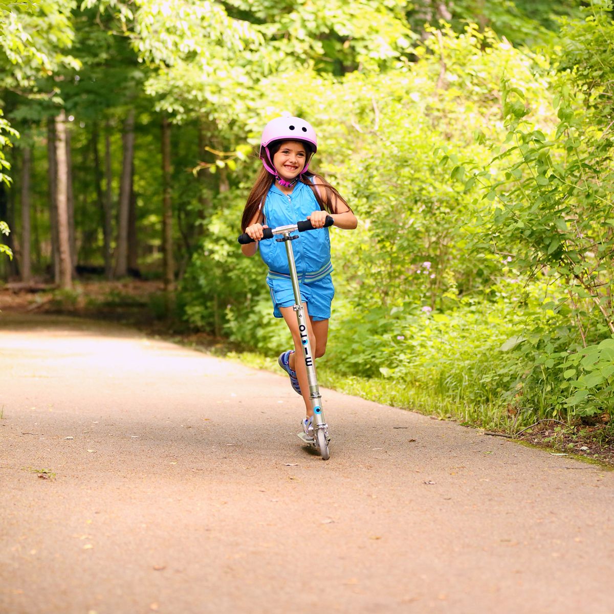 Самокат MICRO серии Sprite – Матовый серебристый  фото 4