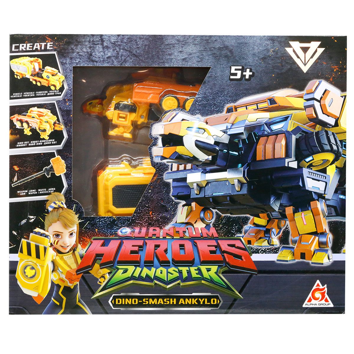 Динозавр-трансформер Dinoster - Мега Дино-Смеш Анкило  фото 4