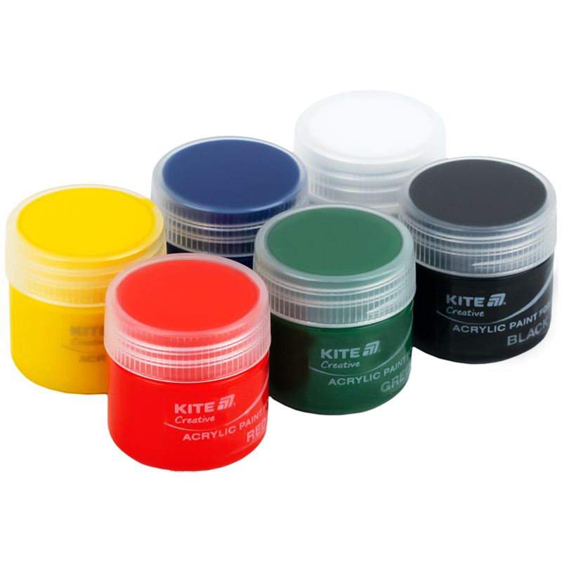 Фарби акрилові для тканини, 6 кольорів, 20 мл, Kite Creative  фото 4