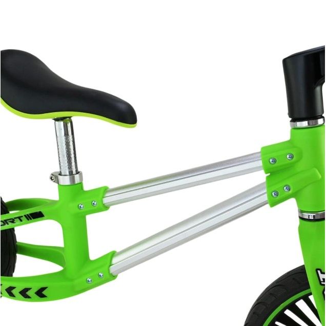 Велобіг сталевий, колеса 12 дюймів PU, зелений (у короб.  63*16*43 см)  фото 4