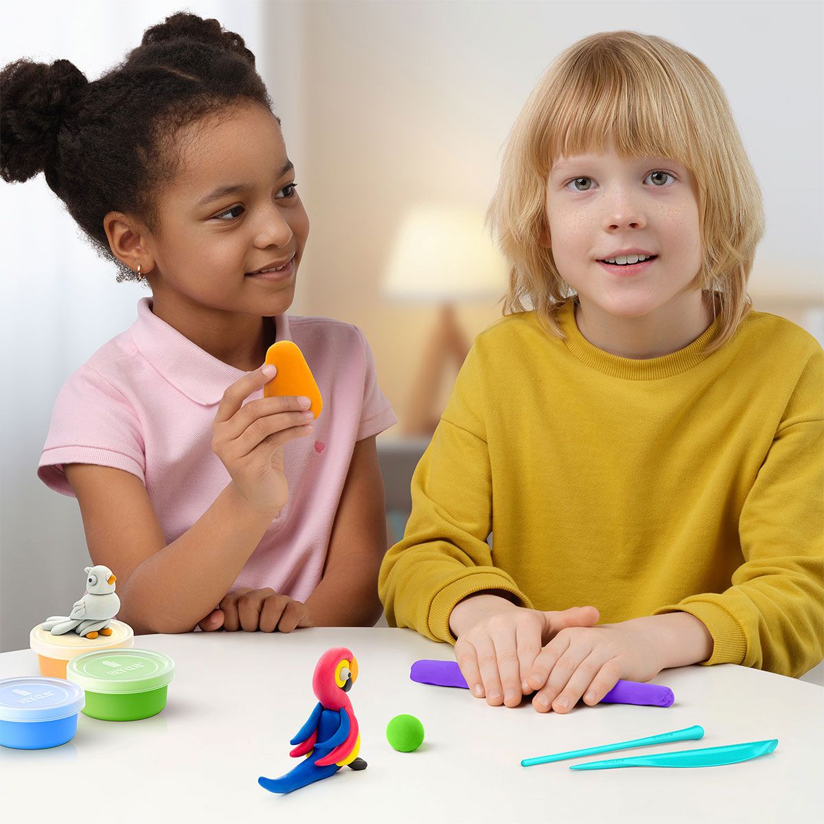 Набір пластиліну, що самостійно твердіє, ЛІПАКА – ПТАХИ: ПАПУГА АРА, ФАЗАН, ГОЛУБ  фото 4