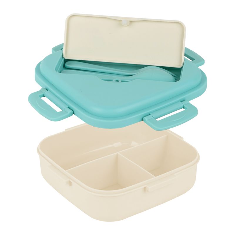 Ланчбокс з розділювачем 1100 мл, м'ятно-бежевий  фото 4