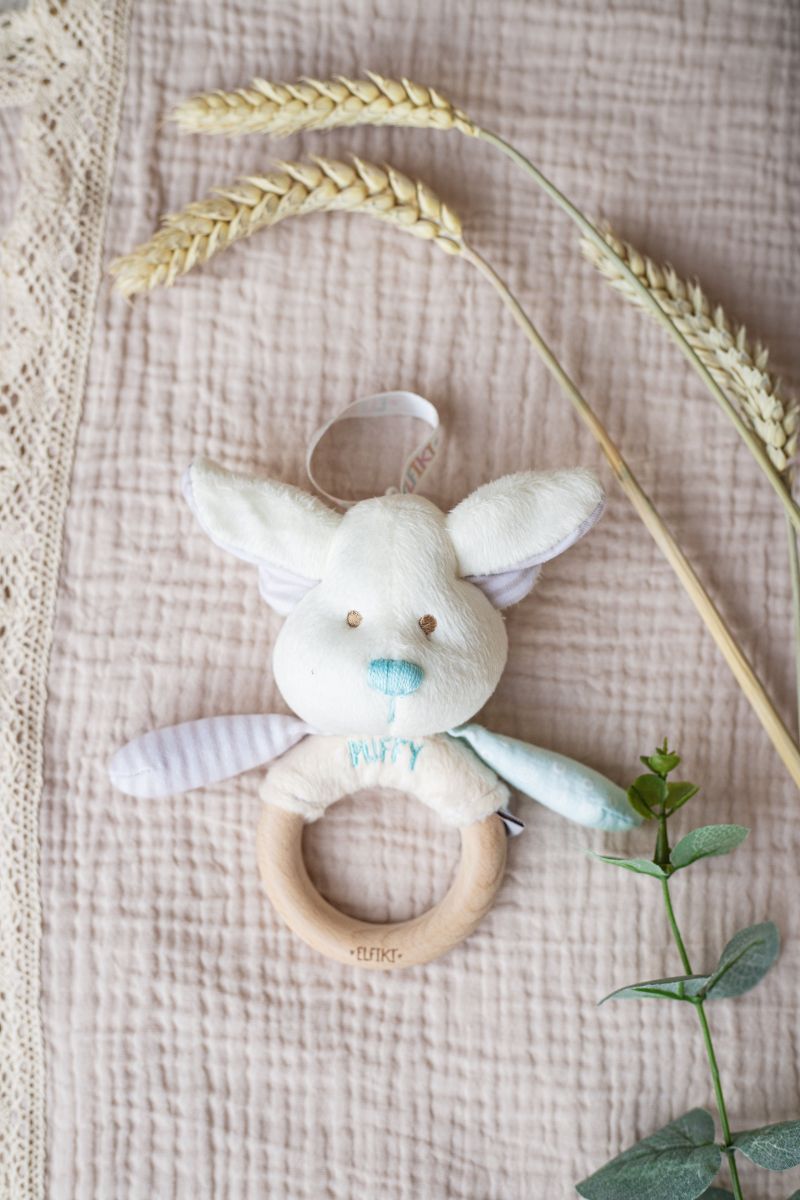 Іграшка - брязкальце з дерев'яним гризунцем ельфік Пуффі, ELFIKI  фото 4