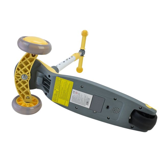 Самокат дитячий 3-х коліс, 2 колеса - PU світло, заднє - пластик, у коробці (ЖОВТИЙ)  фото 4