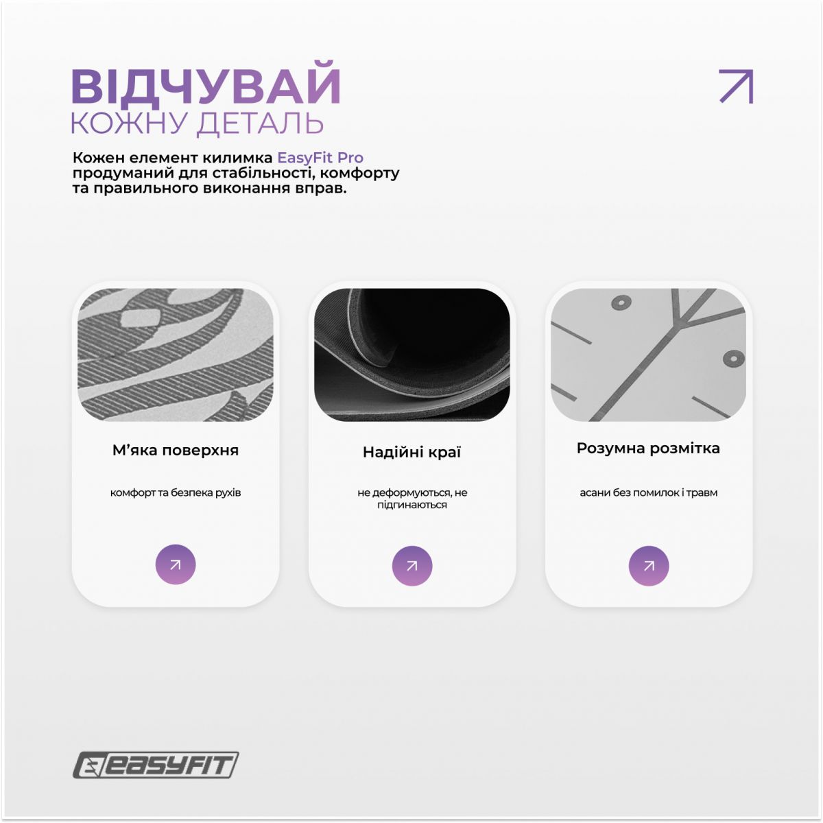Коврик для йоги профессиональный EasyFit Pro каучук 5 мм Серый  фото 4