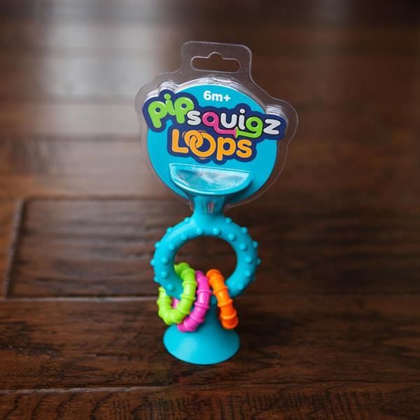 Прорезыватель-погремушка на присосках Fat Brain Toys pipSquigz Loops, бирюзовый  фото 4