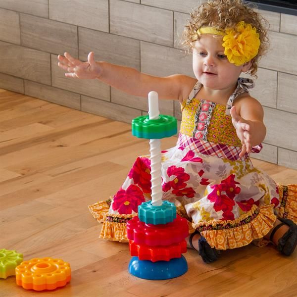 Гвинтова пірамідка Fat Brain Toys SpinAgain тактильна  фото 4