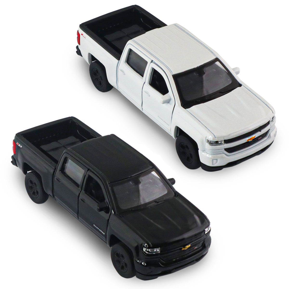Автомодель - Chevrolet Silverado 2017 (перламутрово-белый, черный)  фото 4
