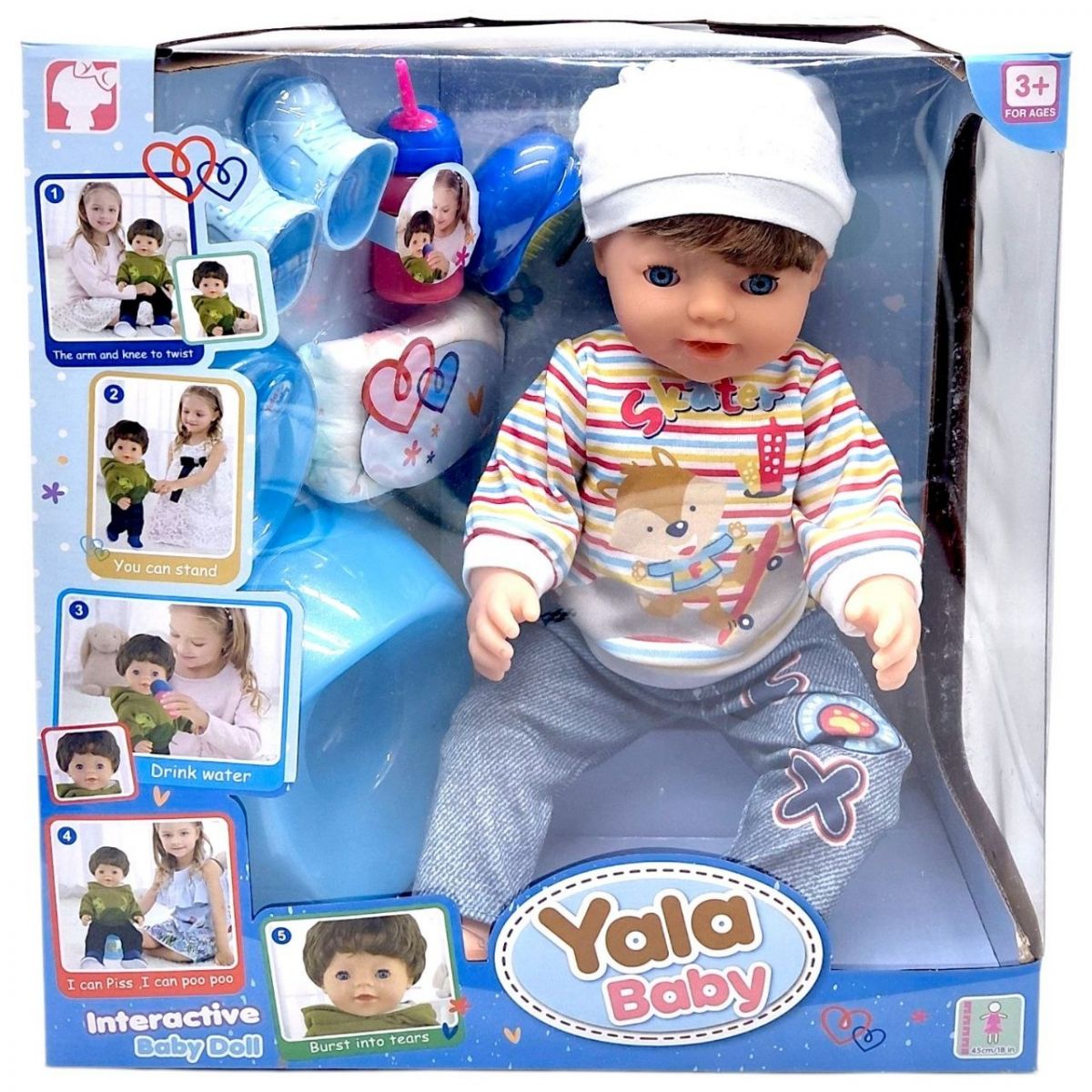 Пупс "Yala Baby" 45 см (БІЛА ШАПОЧКА)  фото 4
