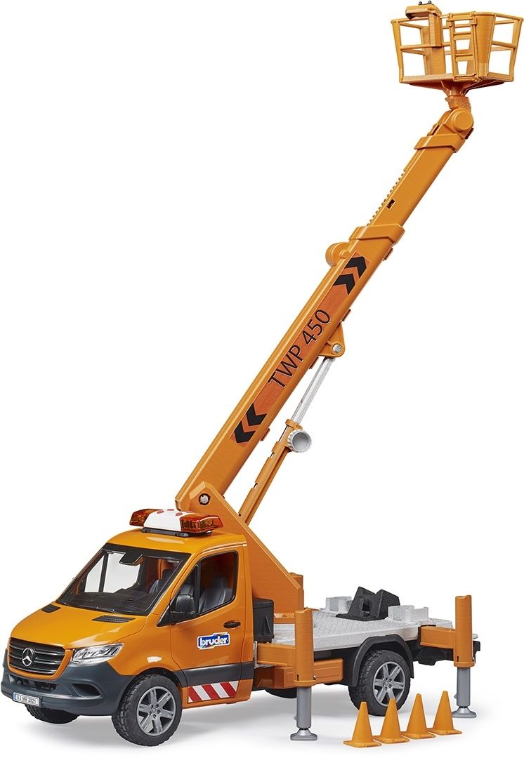 Машинка игрушечная MB Sprinter сервисной службы с телескопической корзиной  фото 4