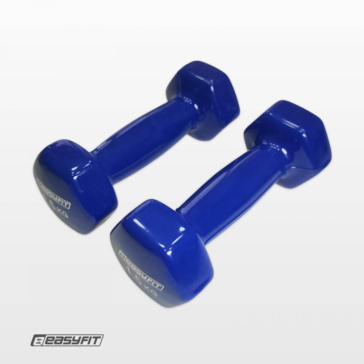Гантель для фитнеса 1. 5 кг EasyFit с виниловым покрытием синяя  фото 4