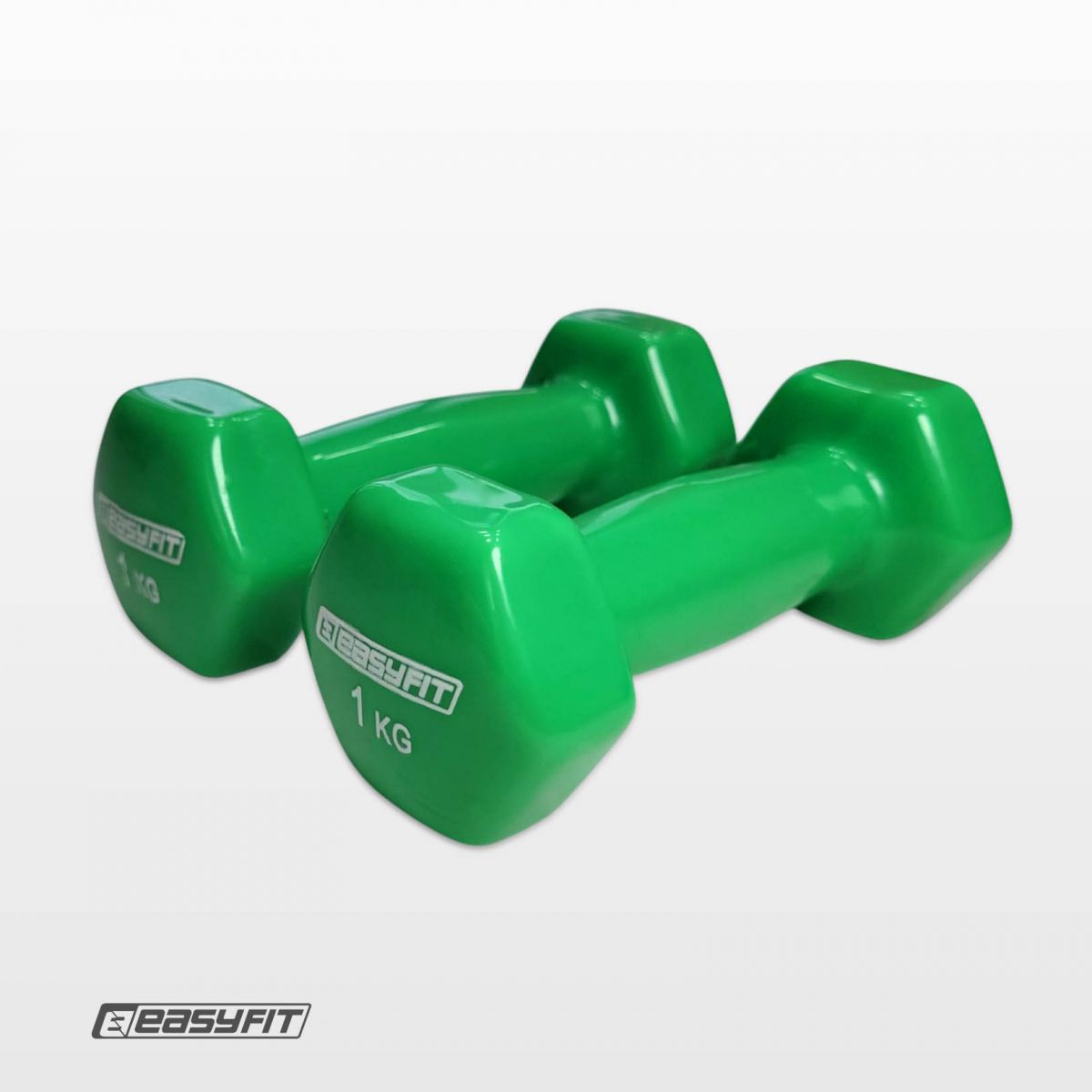 Гантель для фитнеса 1. 0 кг EasyFit с виниловым покрытием салатовая  фото 4