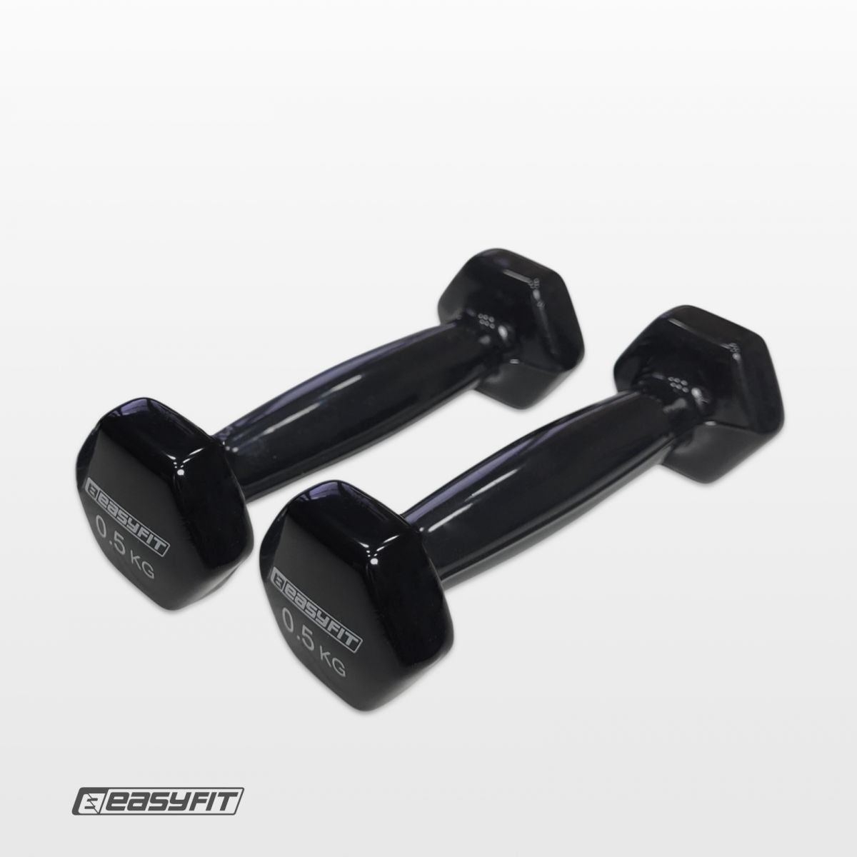 Гантель для фитнеса 0. 5 кг EasyFit с виниловым покрытием черная  фото 4